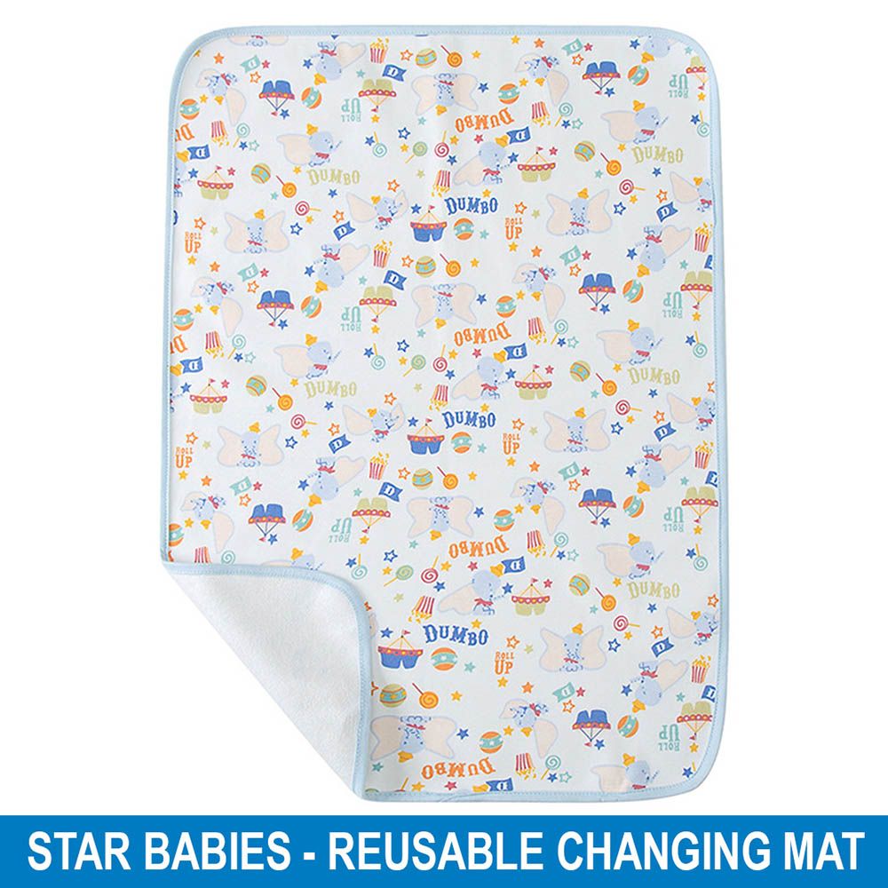 Star Babies - Reusable Changing Mat Dumbo - Light Blue