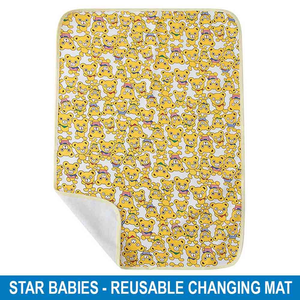 Star Babies - Reusable Changing Mat Bear - Yellow