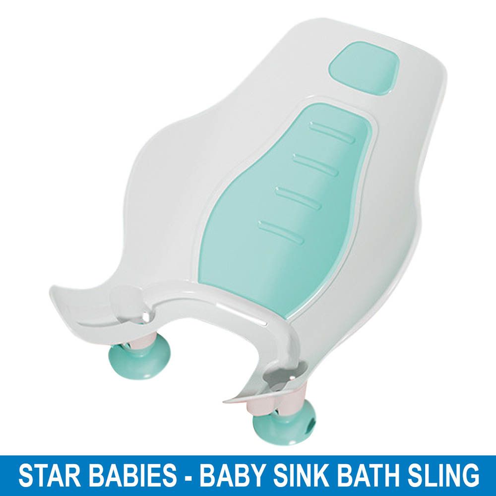 Star Babies - Baby Sink Bather Sling - White/Green