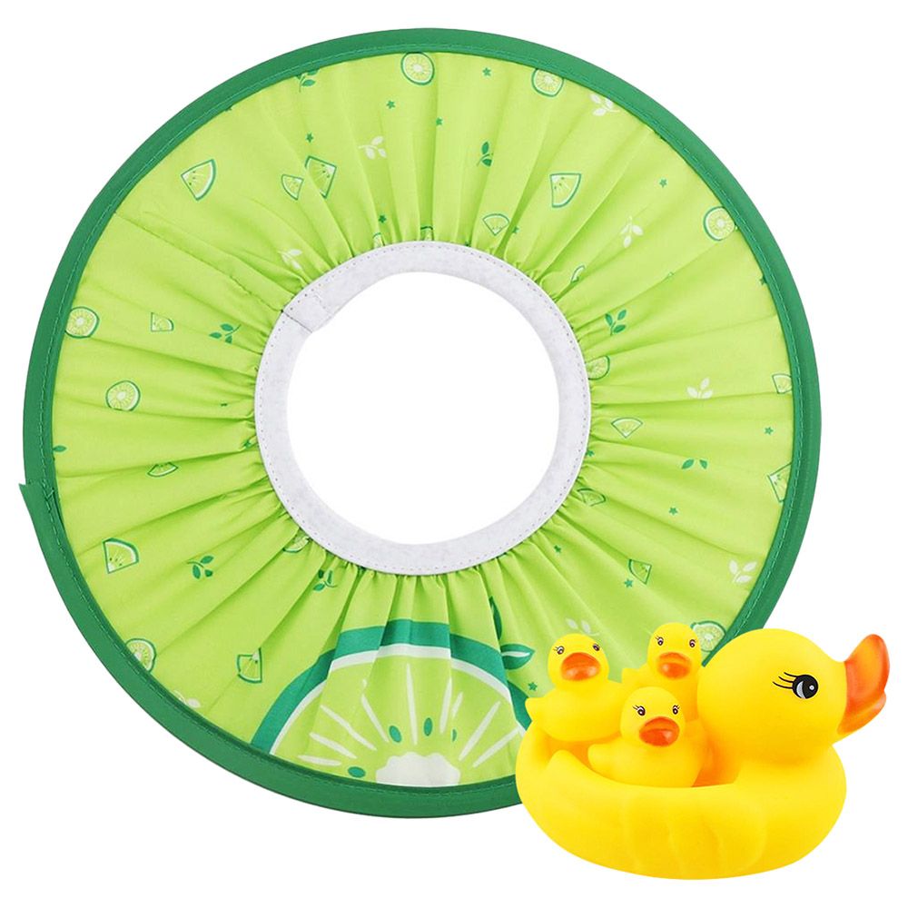 Star Babies - Shower Cap w/ Rubber Duck - Pack Of 2 - Light Green/Yellow