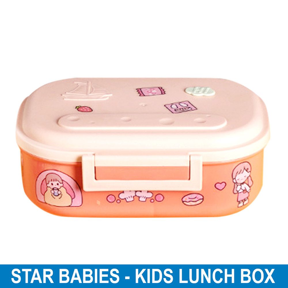 Star Babies - Single Layer Lunch Box - Peach