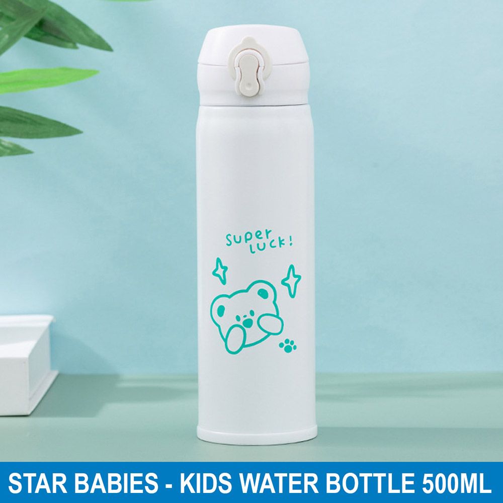 Star Babies - Kids Water Bottle - 500ml - White Green