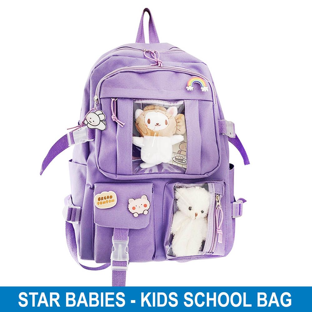 Star Babies - Kids School Bag w/ Toy - Lavender