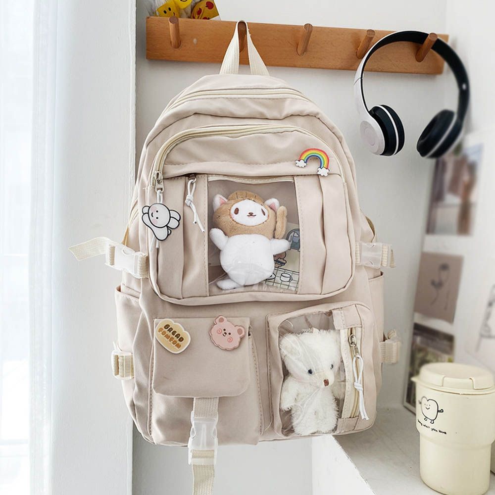 Star Babies - Kids School Bag w/ Toy - Khaki