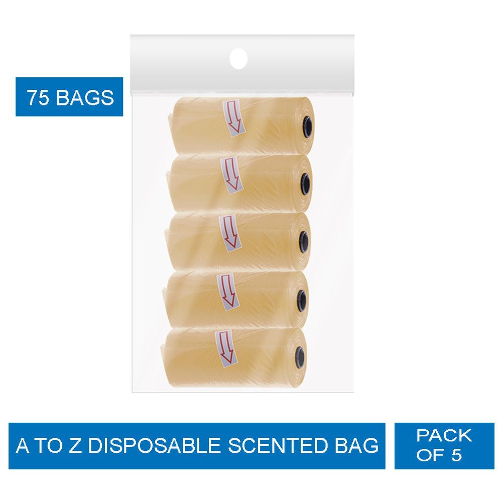 A to Z - Disposable Scented Bag 75pcs - Pack of 5 - Ivory