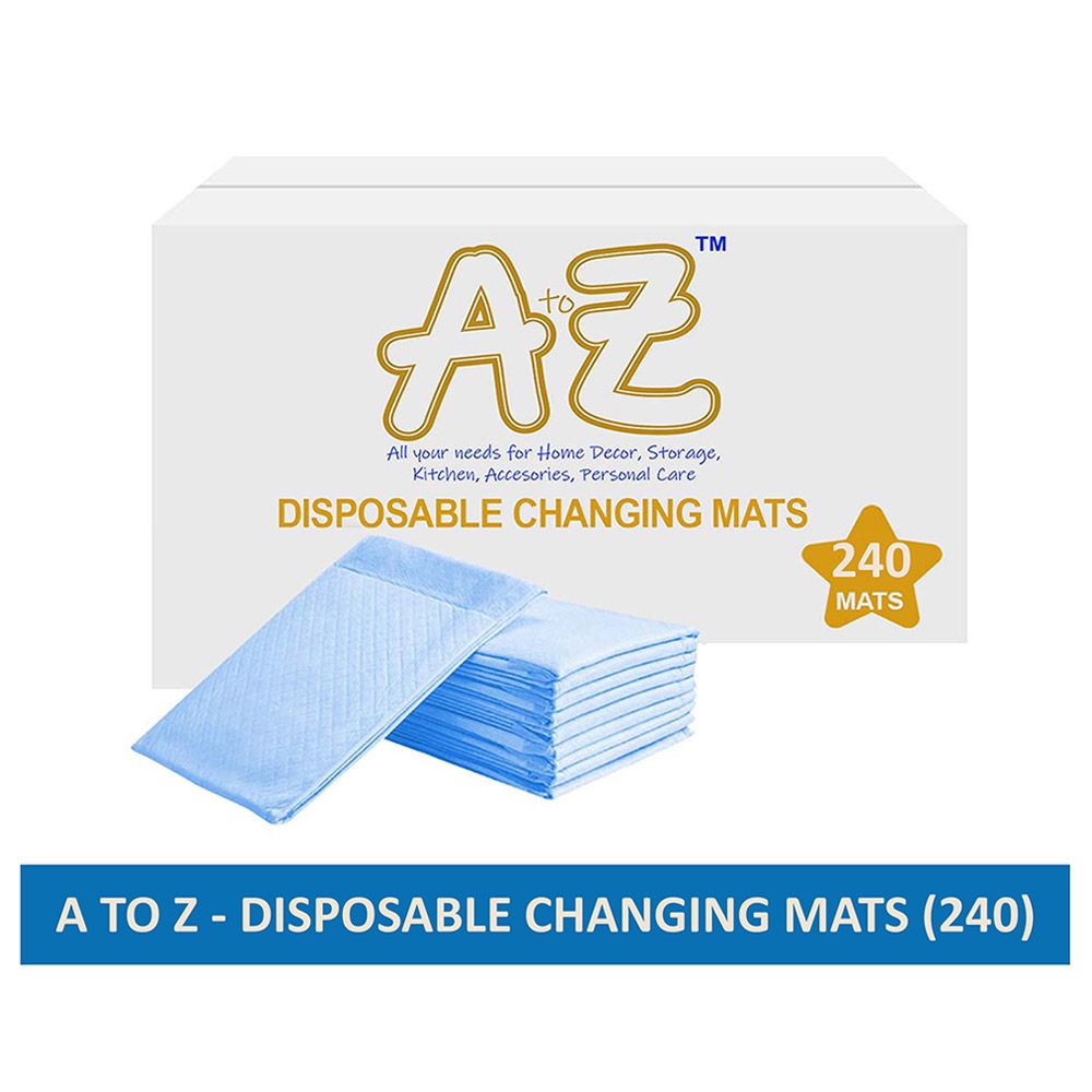 A To Z - Large Disposable Changing Mats - 240pcs - Blue