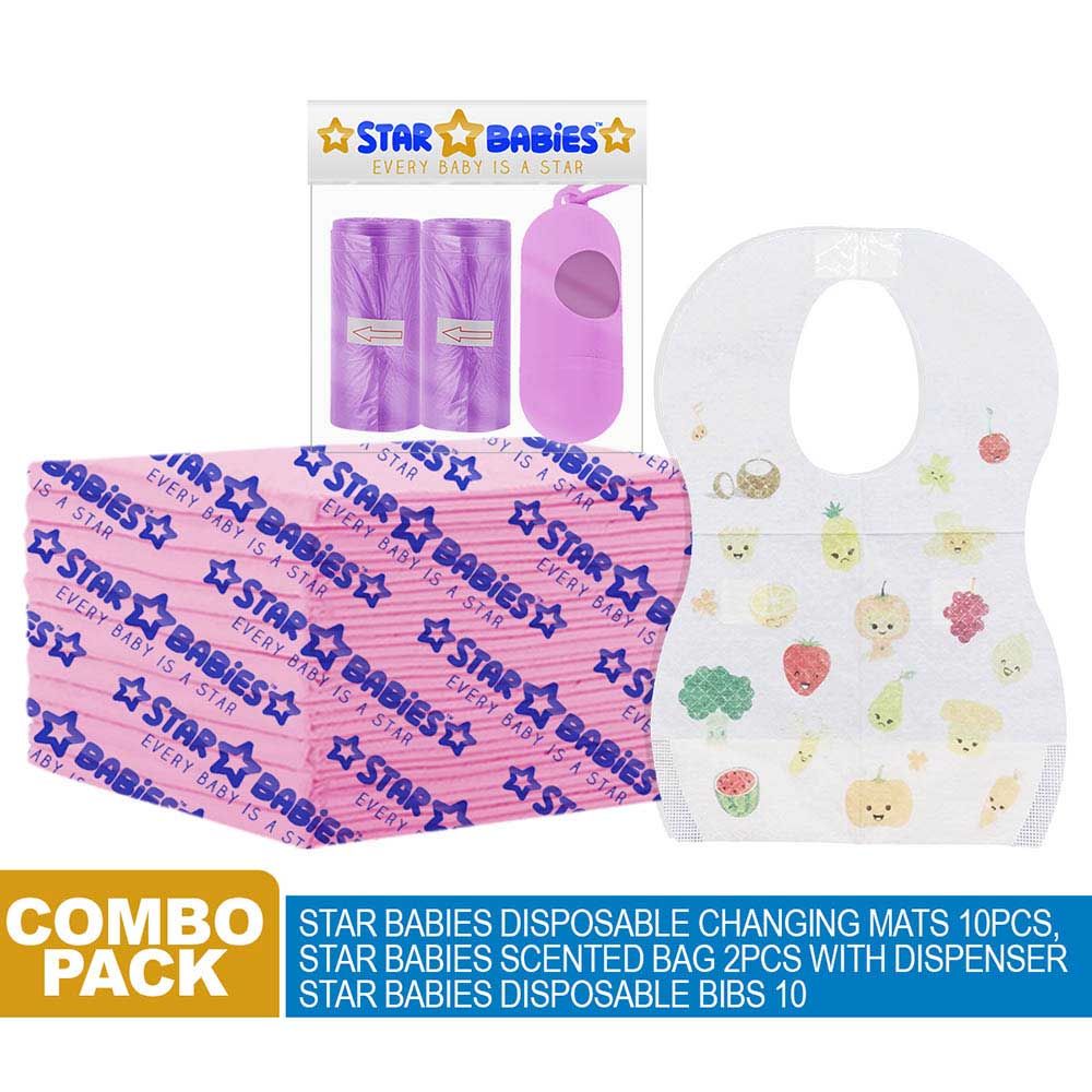 Star Babies - Changing Mat, Bibs, Scented Bag w/ Dispenser