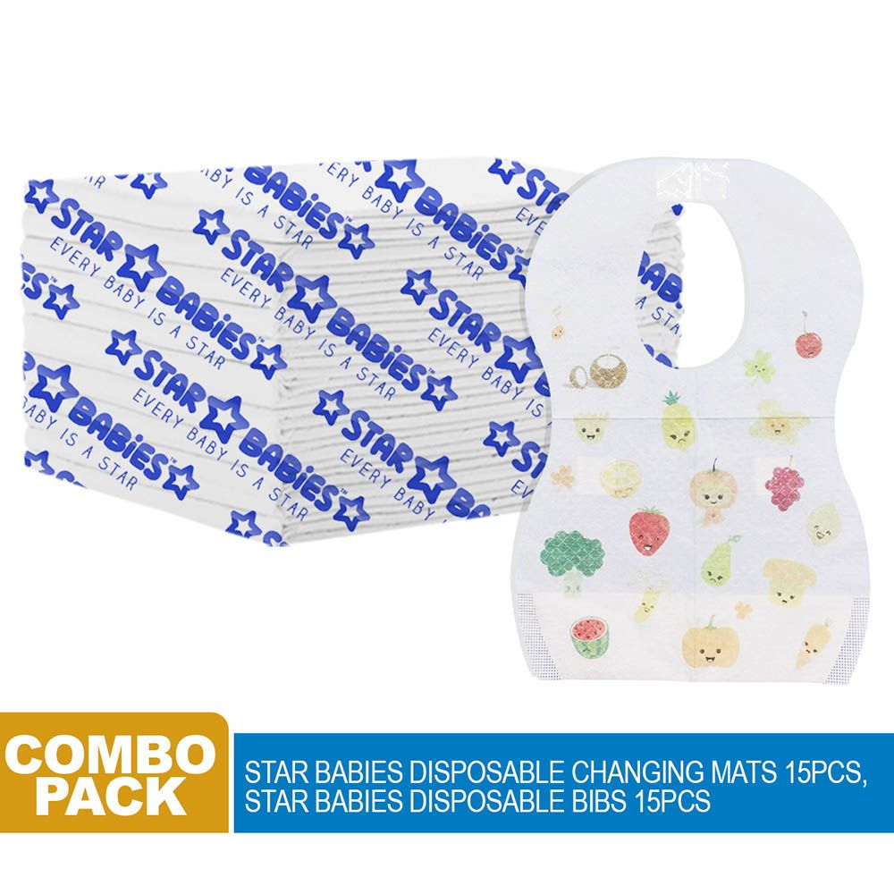 Star Babies - Disposable Changing Mat 20pcs w/ Bibs 15pcs