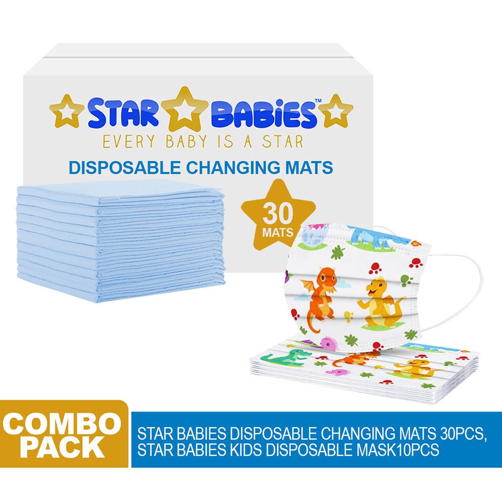 Star Babies - Changing Mat 30pcs w/ Disposable Mask 10pcs