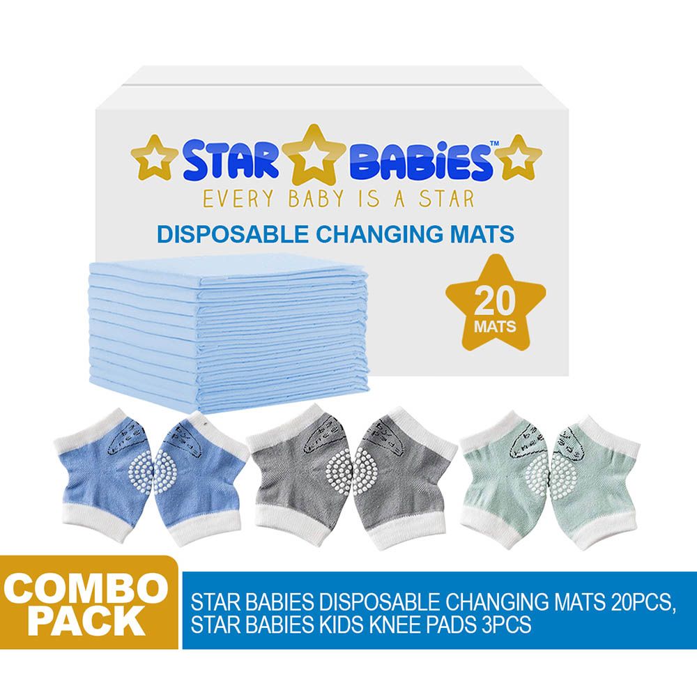 Star Babies - Changing Mat 20pcs w/ Baby Knee Pads 3pcs