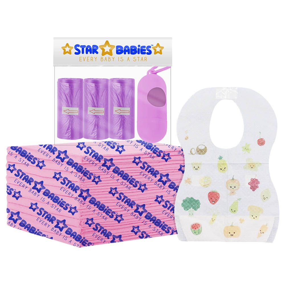 Star Babies - Changing Mat 15pcs, Bibs, Scented Bag w/ Dispenser