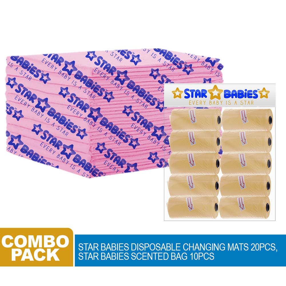 Star Babies - Disposable Changing Mat 20pcs & Scented Bag 10pcs