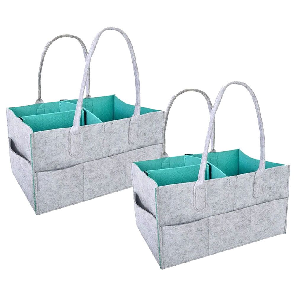 Star Babies - Diaper Caddy Organizer Pack Of 2 - Grey Green