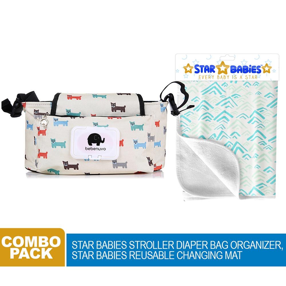 Star Babies - Stroller Bag w/ Reusable Changing Mat - Pack Of 2