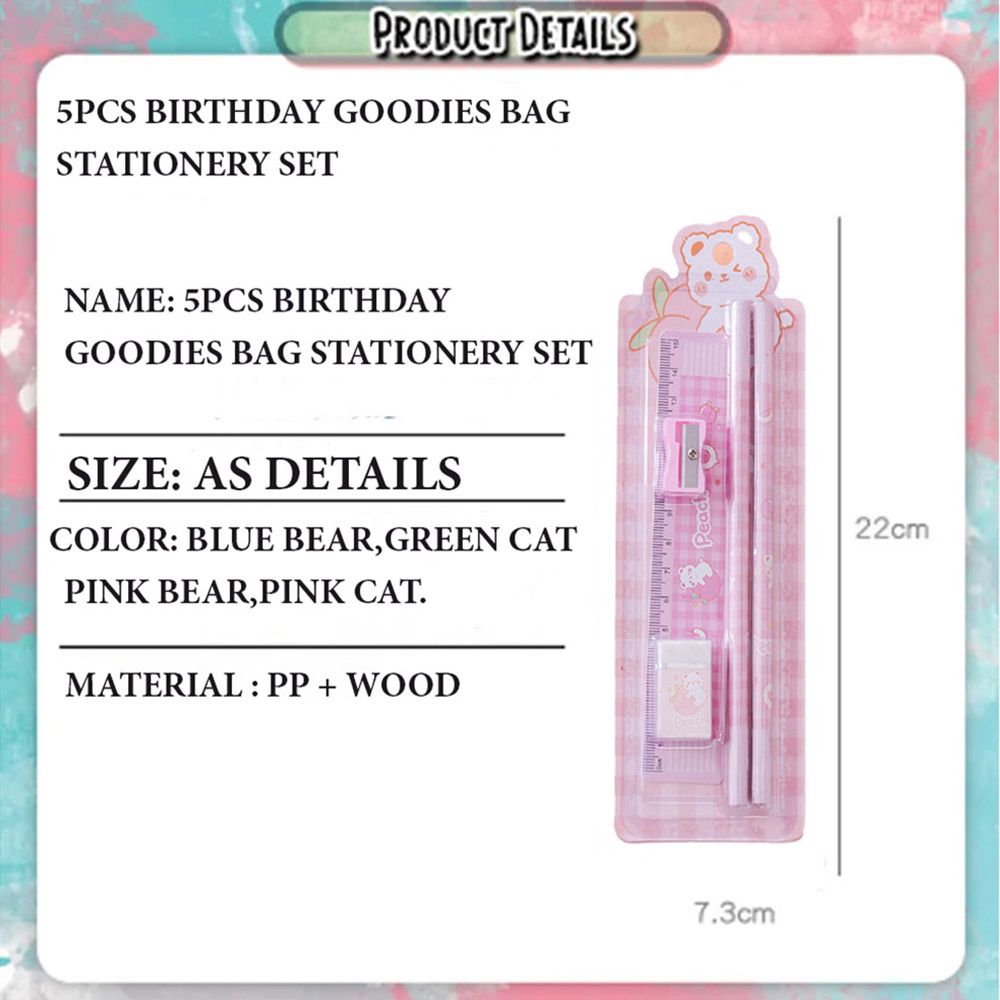 Star Babies - Peach Stationery Set - Pack Of 5 - Pink