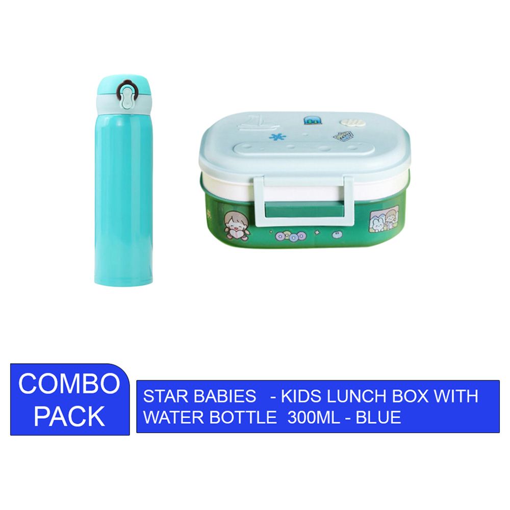 Star Babies - Kids Lunch Box w/ Water Bottle - 300Ml - Blue