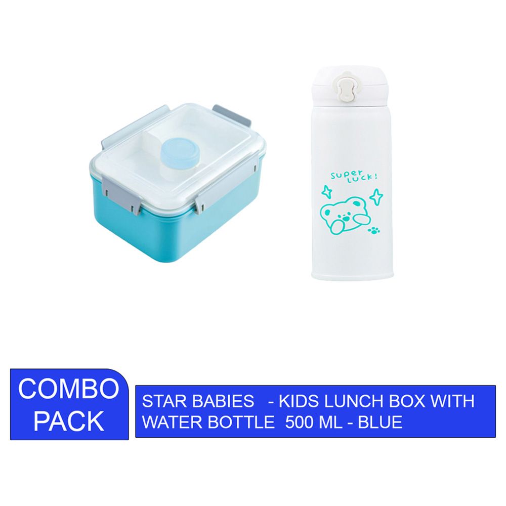 Star Babies - Kids Lunch Box w/ Water Bottle - 500Ml - Blue