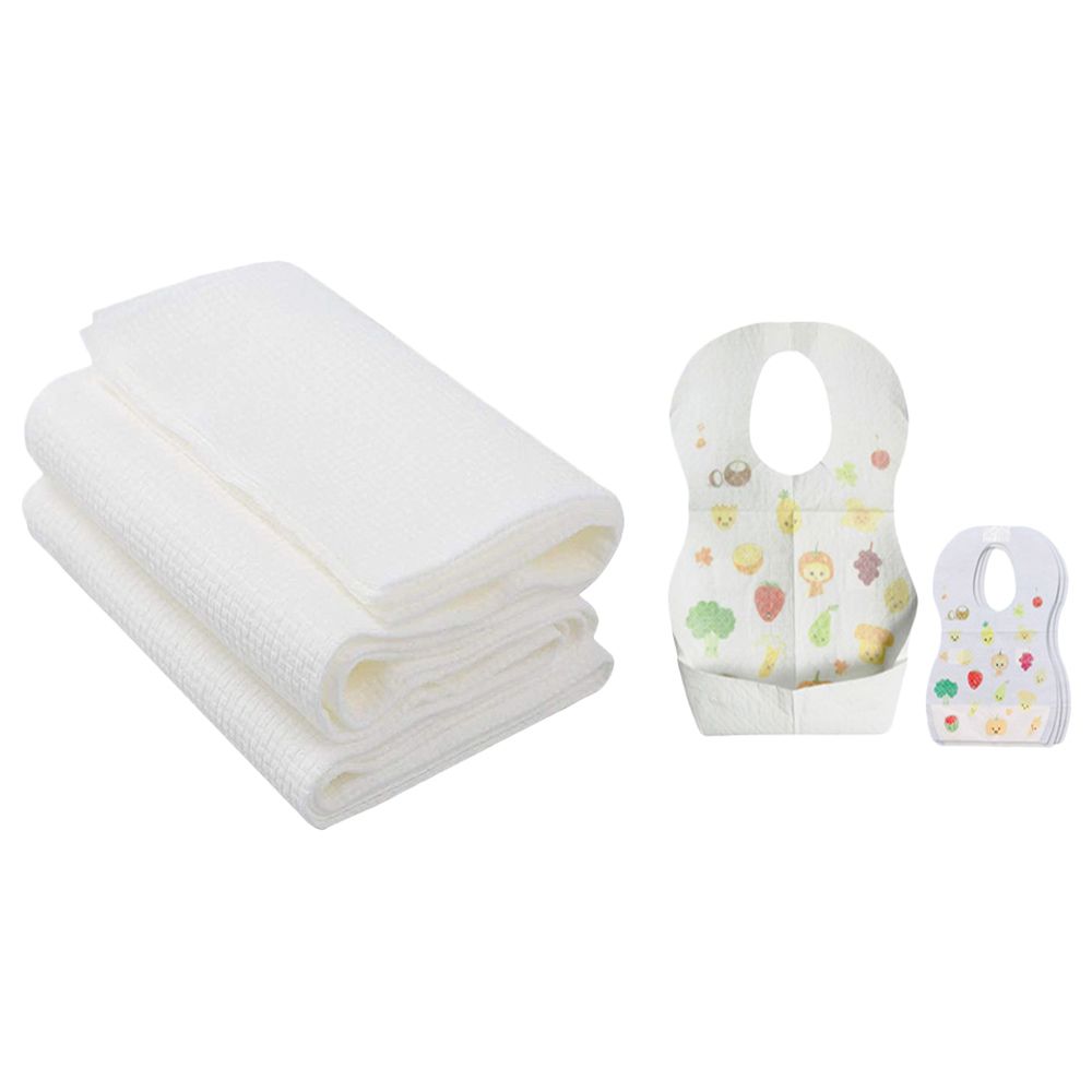 Star Babies - Disposable Bibs 5pcs w/ Disposable Towel 3pcs - Fruits