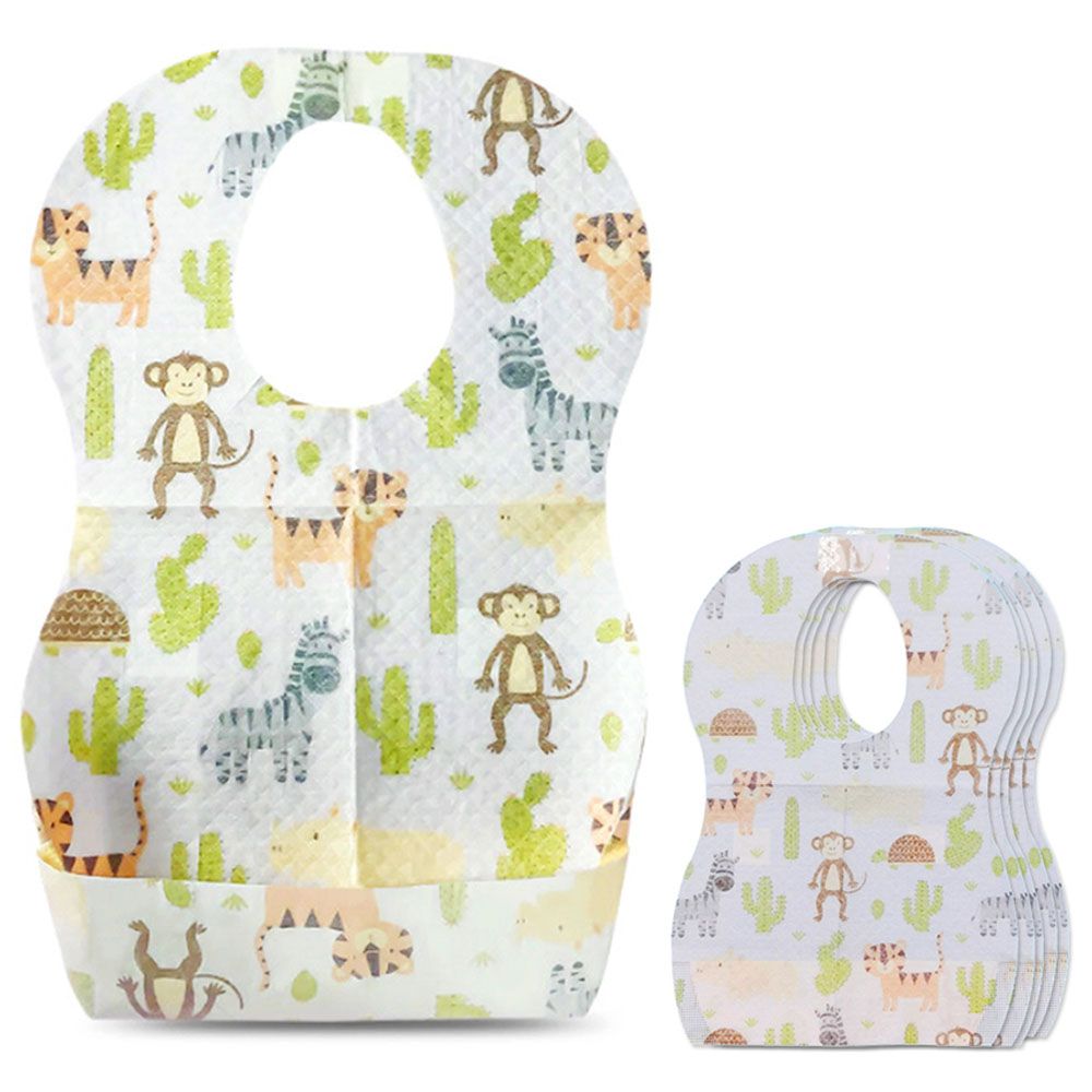 Star Babies - Disposable Bibs 5pcs w/ Disposable Towel 3pcs - Animal