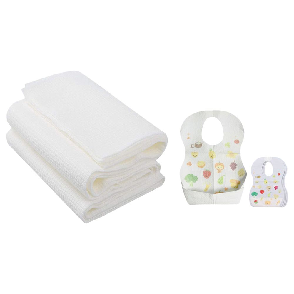 Star Babies - Disposable Bibs 15pcs w/ Disposable Towel 3pcs - Fruits