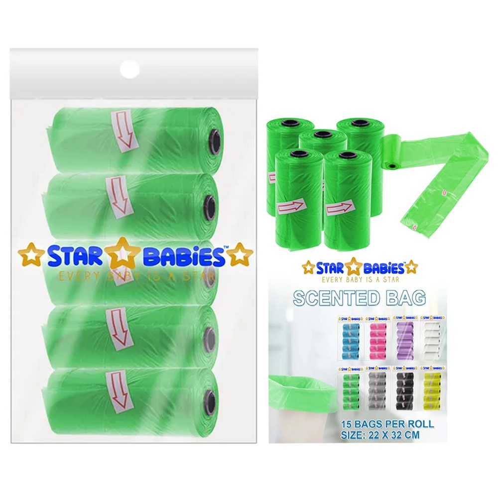 Star Babies - Scented Bag 5pcs w/ Disposable Towel 3pcs - Green