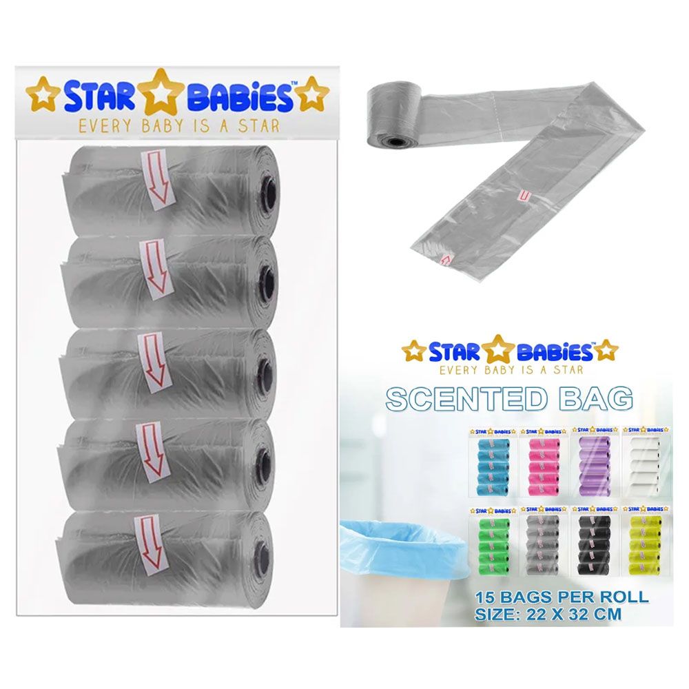 Star Babies - Scented Bag 5pcs w/ Disposable Towel 3pcs - Grey