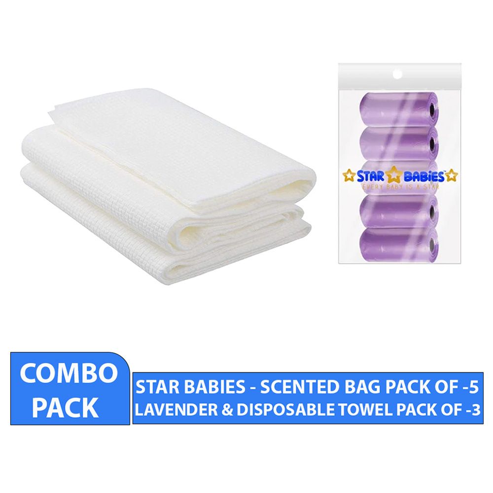 Star Babies - Scented Bag 5pcs w/ Disposable Towel 3pcs - Lavender