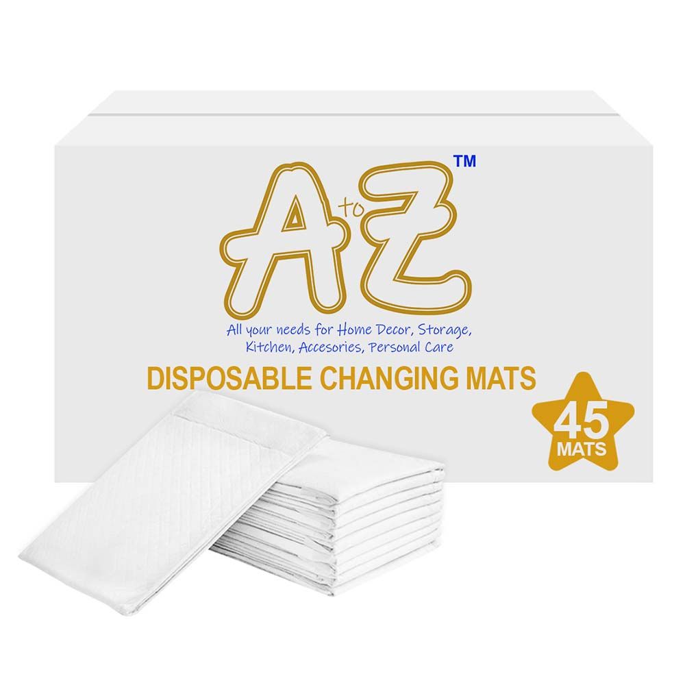 A to Z - Disposable Changing mats (45x60cm) Large, Value Pack of 45 - White