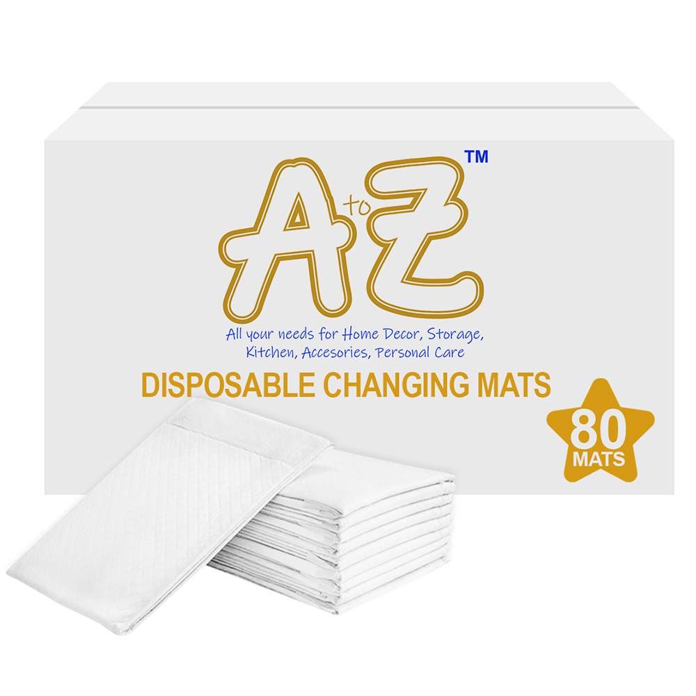 A to Z - Disposable Changing mats (45x60cm) Large, Value Pack of 80 - White