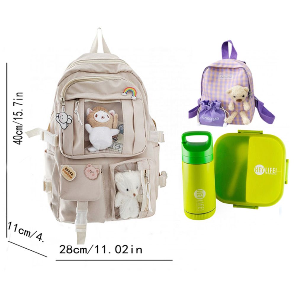 Star Babies - School Bag 17.32-inches, Lunch Bag, Water Bottle 500ml & 2 Compartment Lunch Box