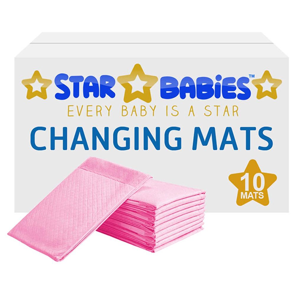 Star Babies 10pcs Changing Mats, Bibs & Scented Bag - Pink