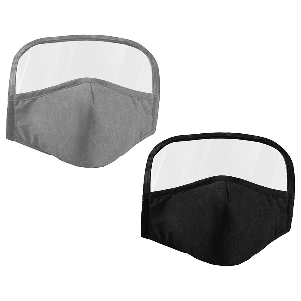 Sunbaby Mask With Eye Shield Buy 1 Get 1 Free, Black & Grey