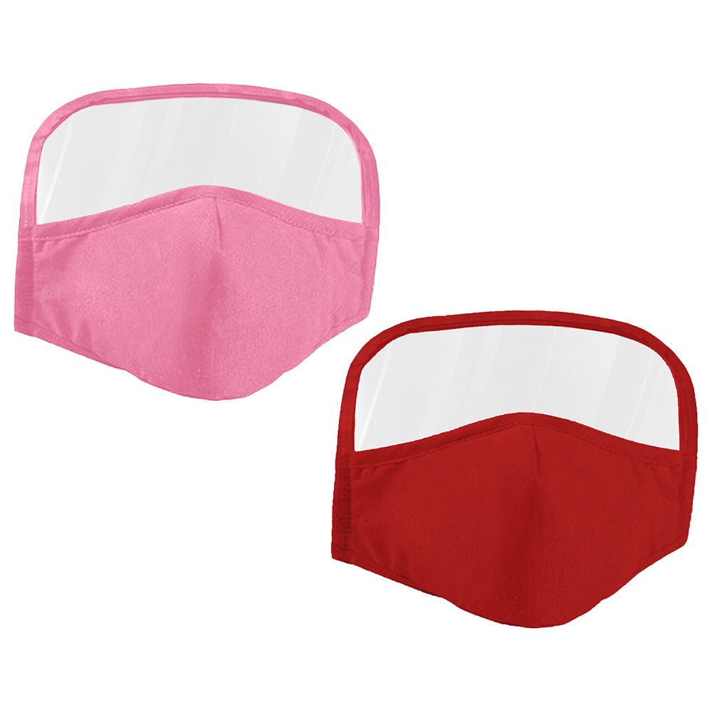 Sunbaby - Mask With Eye Shield Buy 1 Get 1 Free, Pink & Red