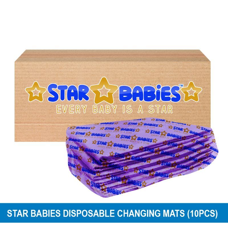 Star Babies - Disposable Pack Of 10 Changing mats (45x60cm) Large, - Lavender