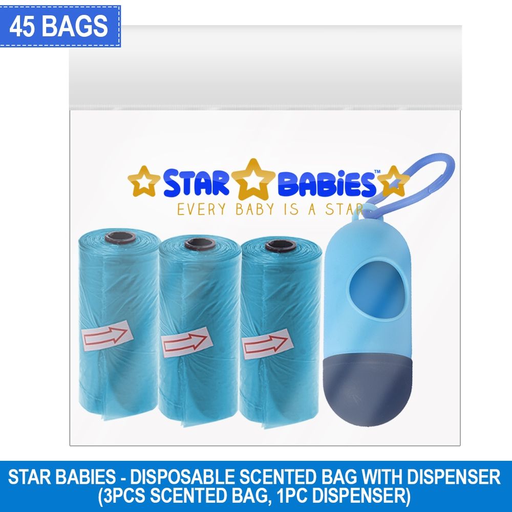 Star Babies - Scented Bag With Dispenser Pack of 3/45 Bags - Blue