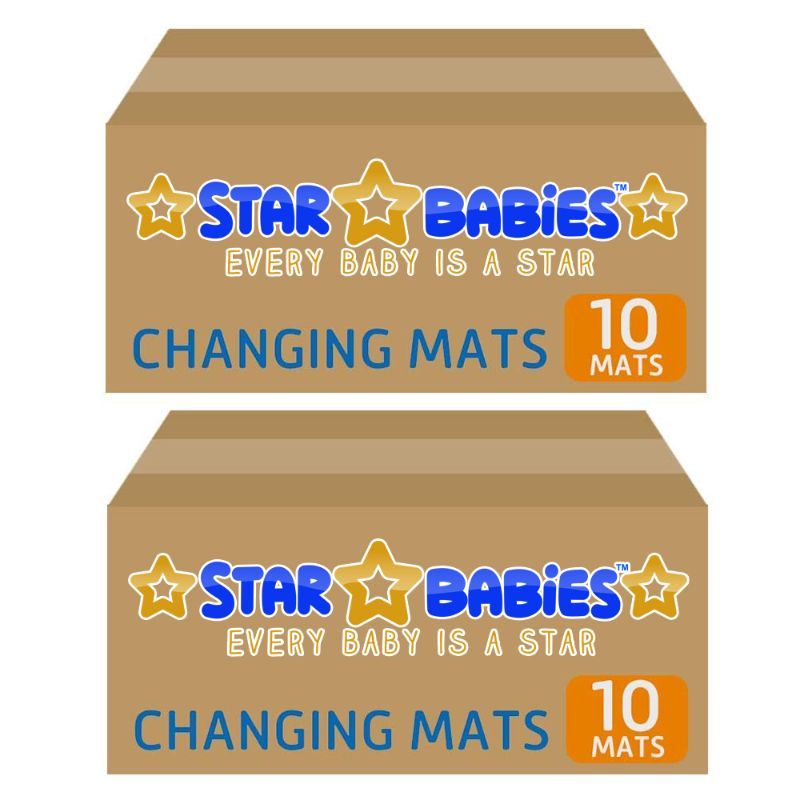 Star Babies - Pack of 10 Disposable Changing mats (45x60cm) Large, B1G1 - Blue