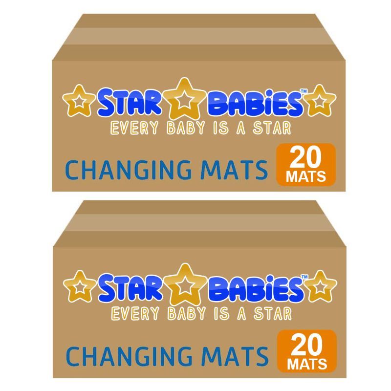 Star Babies - Pack of 20 Disposable Changing mats (45x60cm) Large, B1G1 - Blue