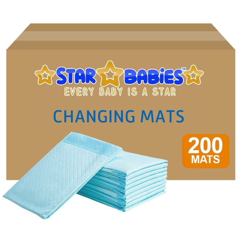 Star Babies - Disposable Changing mats (45x60cm) Large, Pack of 200 - Blue