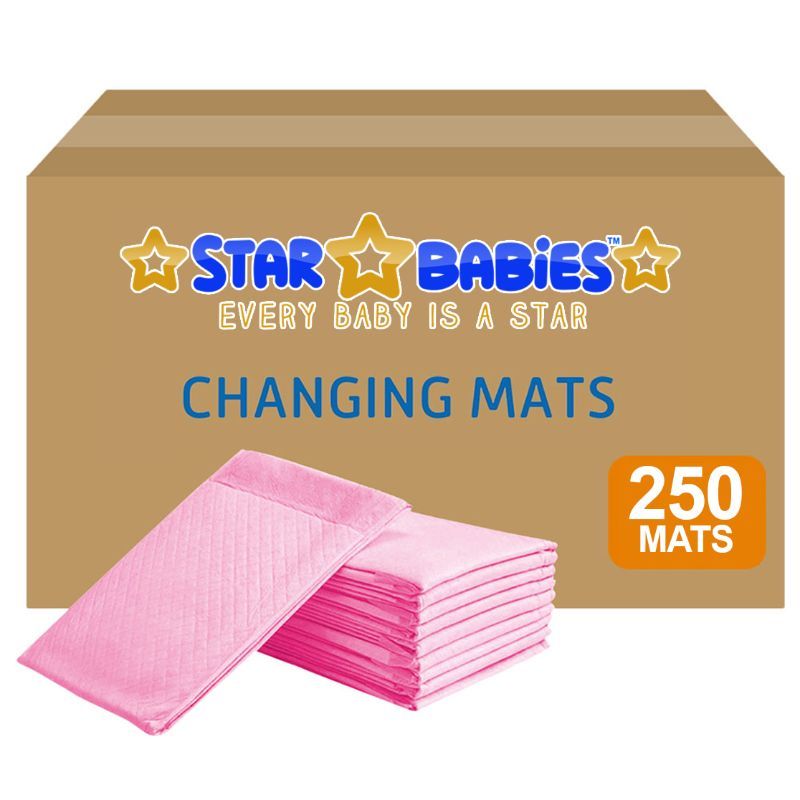 Star Babies - Disposable Changing mats (45x60cm) Large 250 pcs - Pink