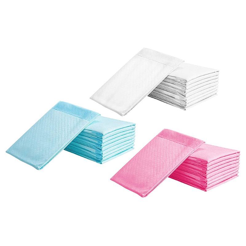 Star Babies 30pcs Disposable Changing mats (45x60cm) Large, - Blue/Pink/White