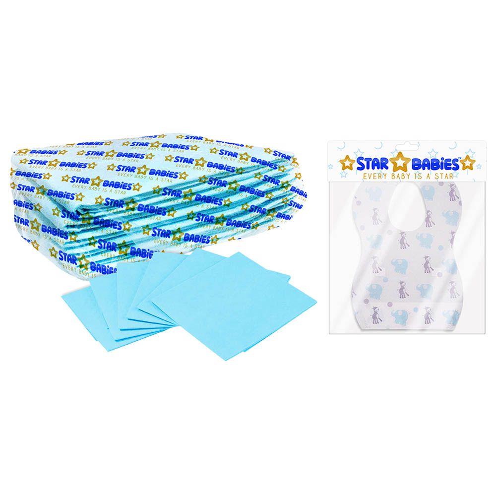 Star Babies - Disposable Changing Mats W/ Bibs - 10pc-Set