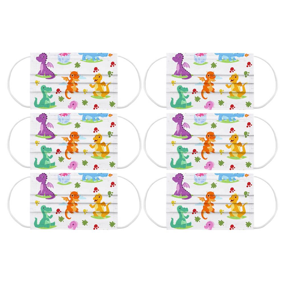 Star Babies Kids Pack Of 6 Disposable Mask - Dino