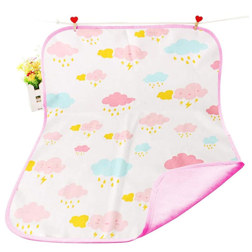 Star Babies - Reusable Changing Mats Pink W/ 1Pc Kids Reusable Mask