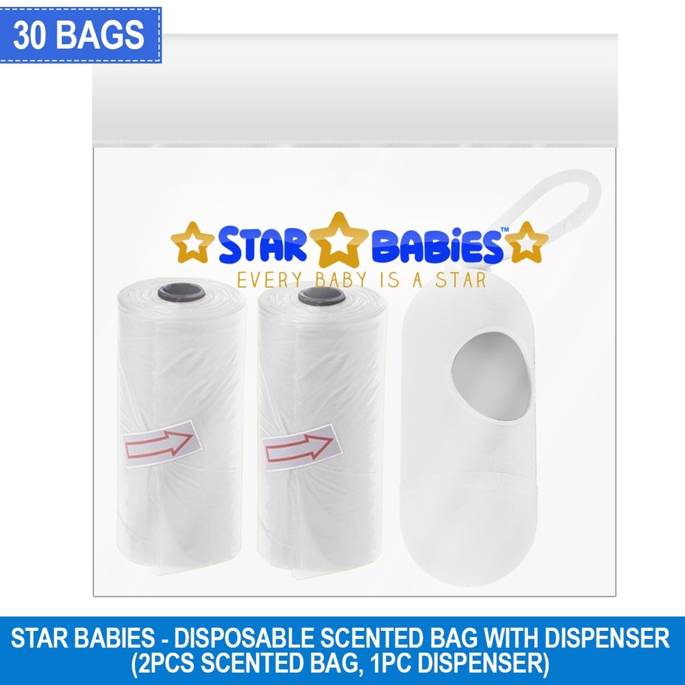 Star Babies - Scented Bag With Dispenser Pack of 2/30 Bags - White