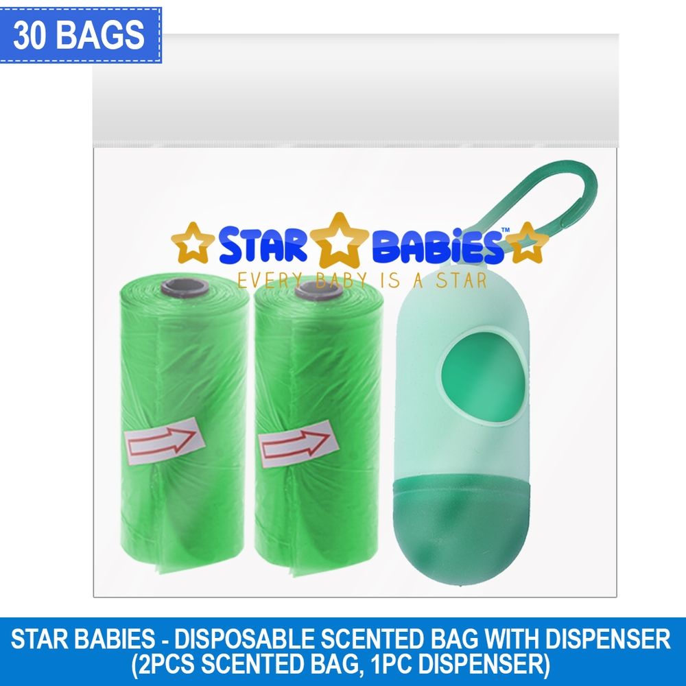 Star Babies - Scented Bag With Dispenser Pack of 2/30 Bags - Green