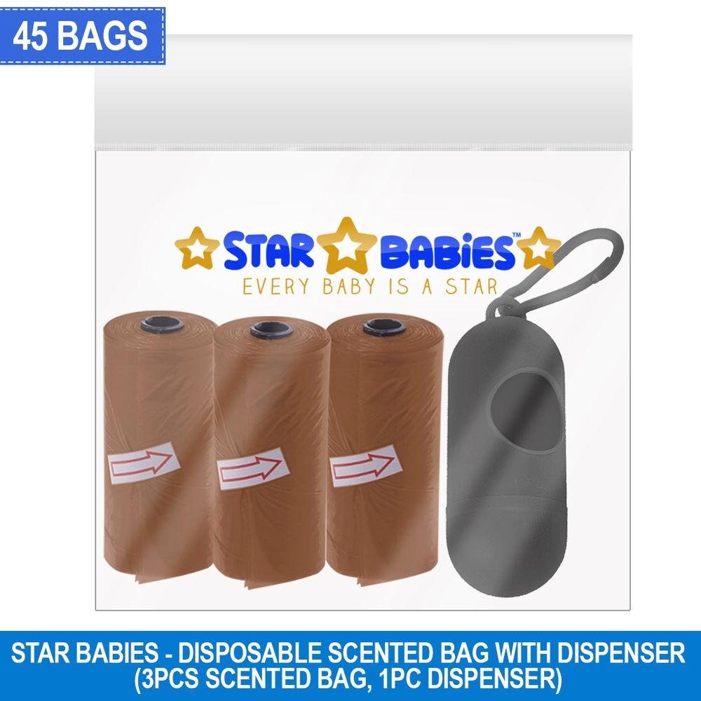 Star Babies - Scented Bag With Dispenser Pack of 3/45 Bags - Brown