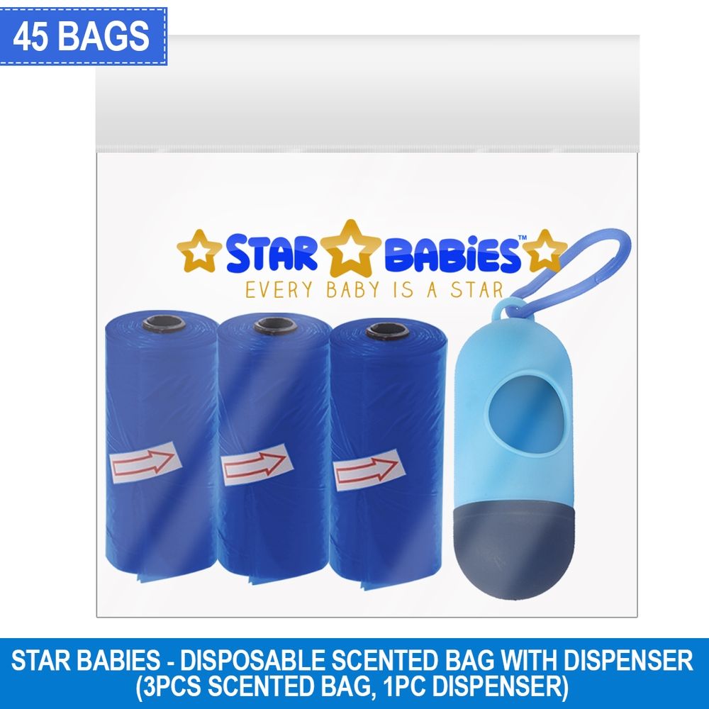 Star Babies - Scented Bag With Dispenser Pack of 3/45 Bags - Navy Blue