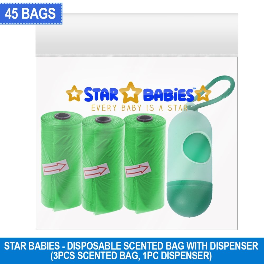 Star Babies - Scented Bag With Dispenser Pack of 3/45 Bags - Green