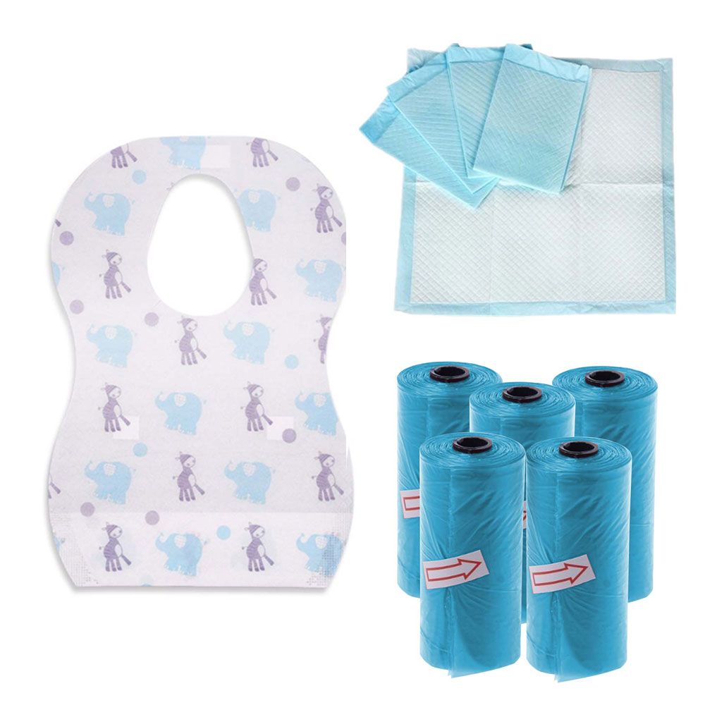 SunBaby - Disposable Changing Mat 20pc + Bib 20pc + Bag 5pc