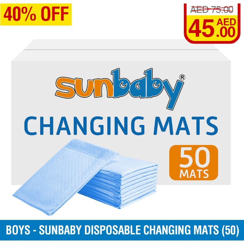 SunBaby - Disposable Changing mats (45x60cm) Large, Pack of 50